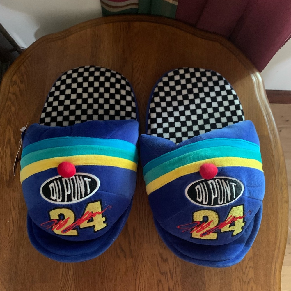 Vintage Jeff Gordon NASCAR Slippers Shoes Large 10-11 Rainbow 24 Dupont Racing